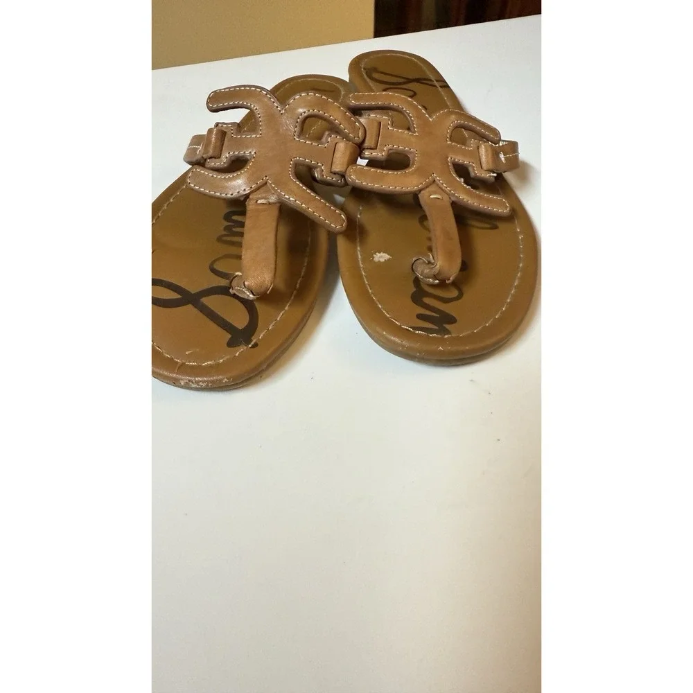 Sam Edelman‎ Carter Brown Slip On Thong Leather Women's Sandals Size 7